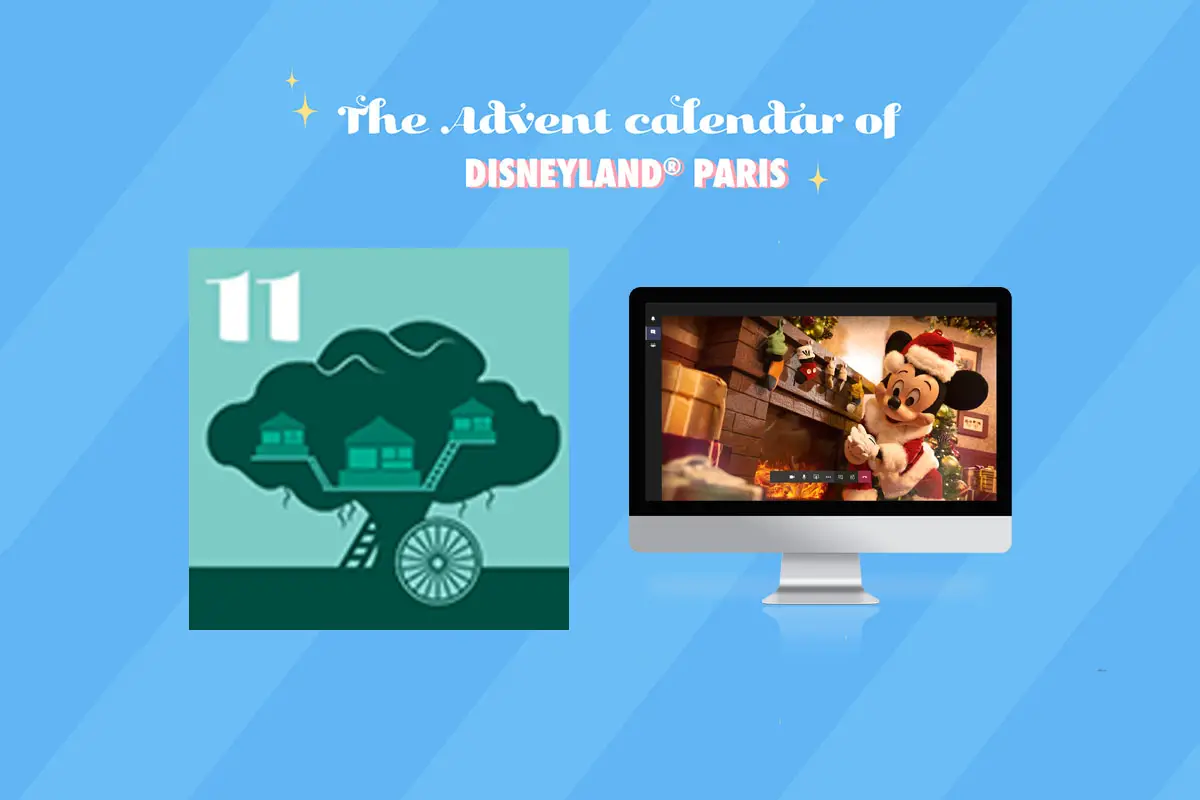 Day 11 Santa Mickey Video Call Backdrops: Disneyland Paris Christmas Advent Calendar