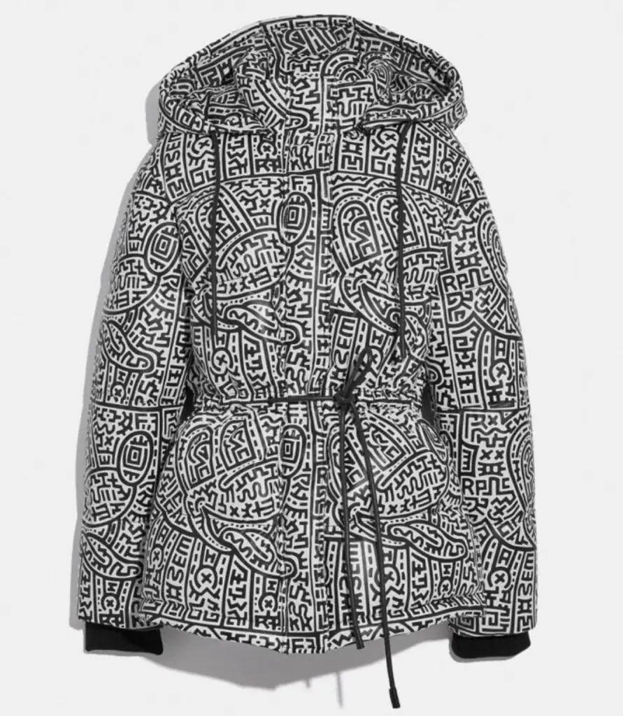 Disney Mickey Mouse X Keith Haring Leather Puffer Jacket