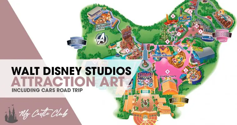 Walt Disney Studios Paris Release Attraction Art and Map for “Cars Road Trip”