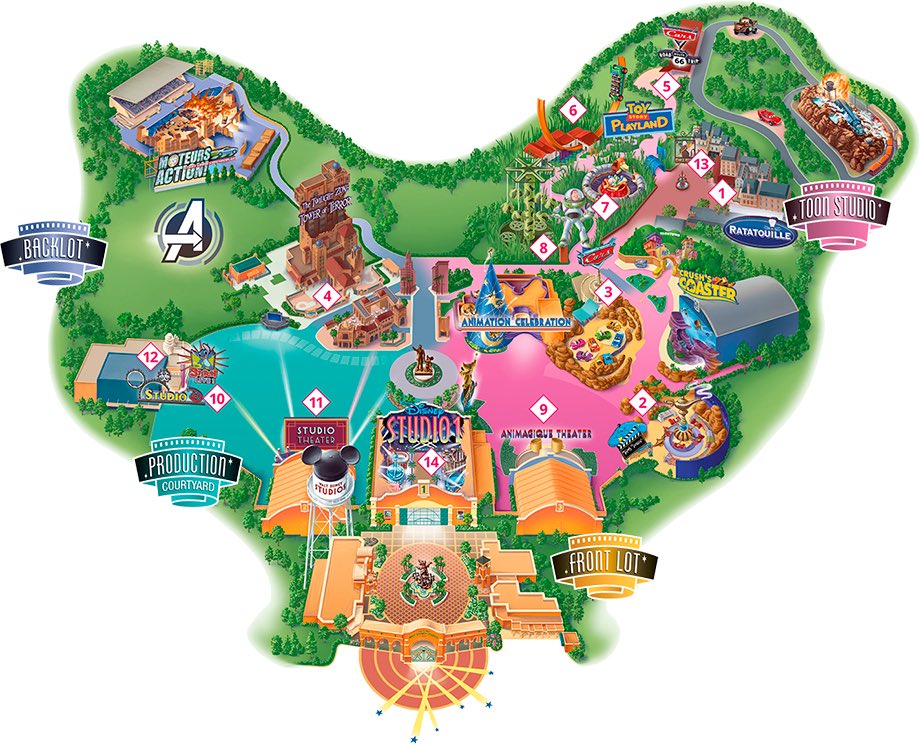 Walt Disney Studios Paris Map 2021