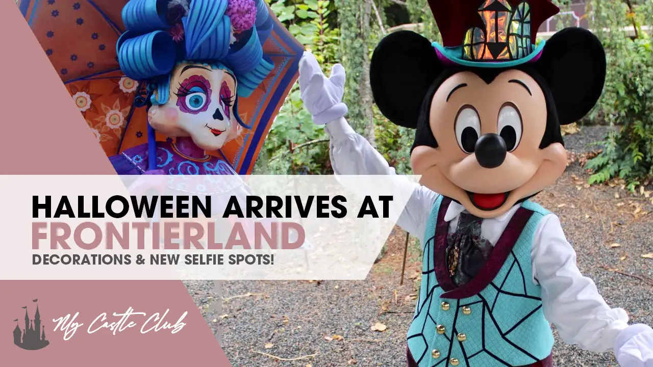 Frontierland starts to see Halloween Decorations & Mickey Mouse is at the Phantom Manor Selfie Spot !