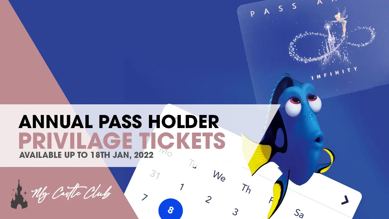 “Privilege Tickets” for Disneyland Paris Annual Pass Holders are now available for dates up to January 18, 2022.