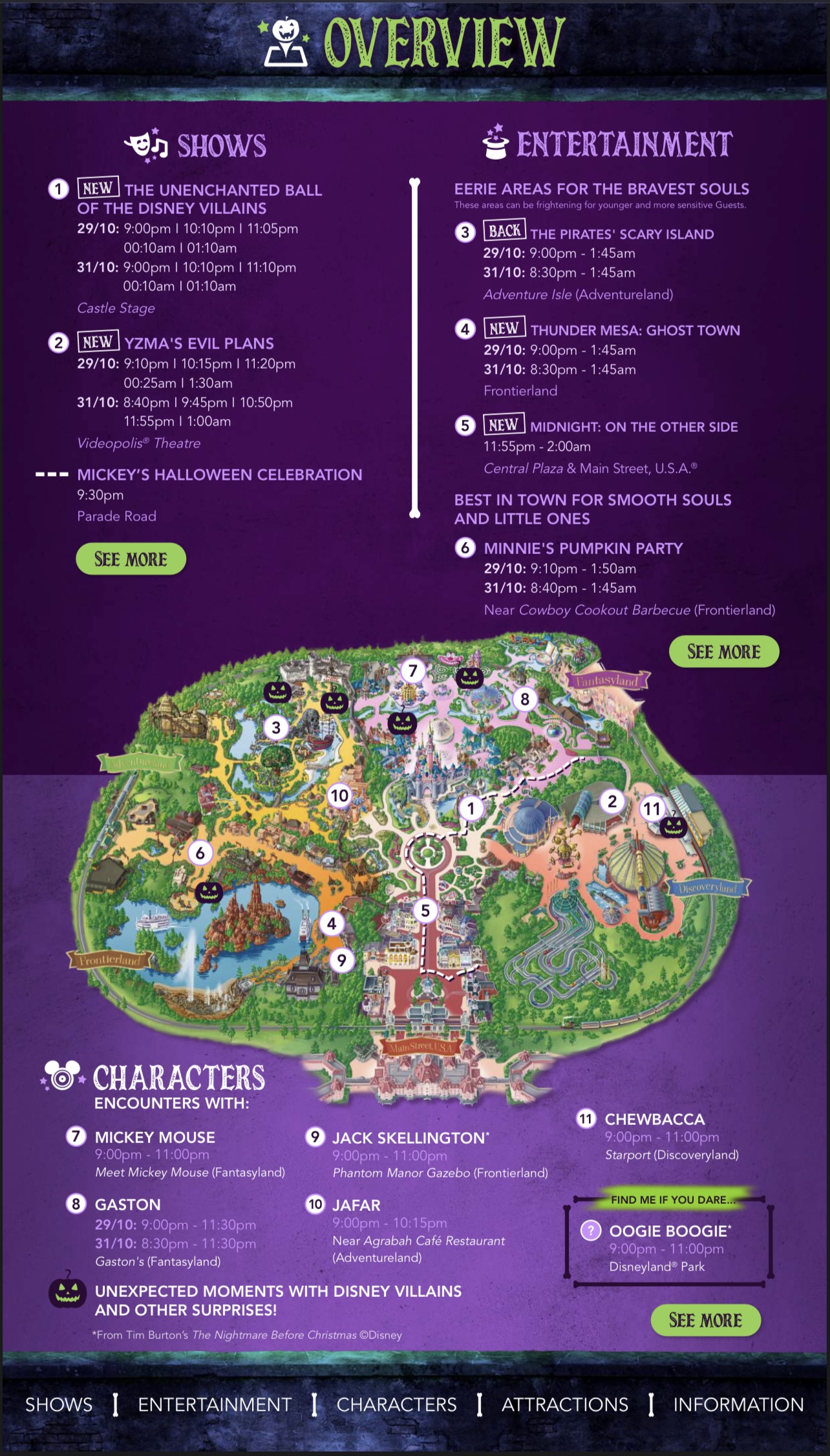 Disneyland Paris Halloween Party Program Overview