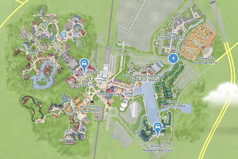 disneyland-paris-hotel-map - which disneyland paris hotel is closest to the park