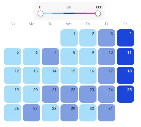 Plan your stay with the Disneyland Paris price estimate calendar