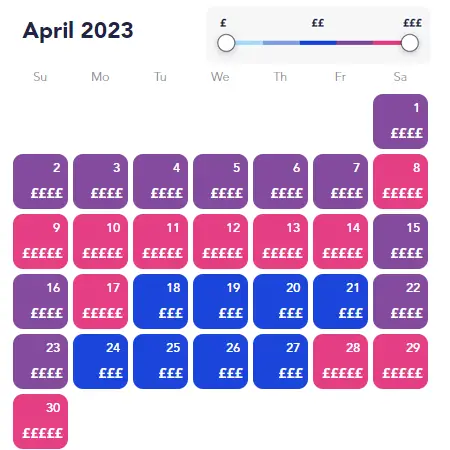 Cheapest dates to visit disneyland Paris  in April
