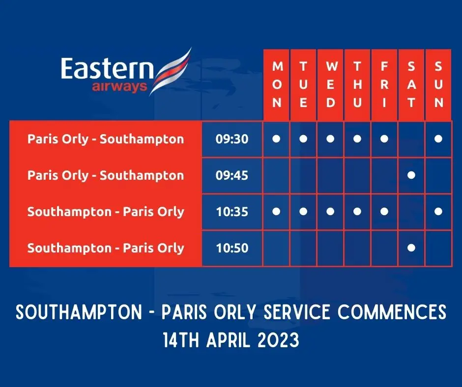 Eastern Airways Launch UK to Paris flights from East Midlands, Southampton and Cardiff!