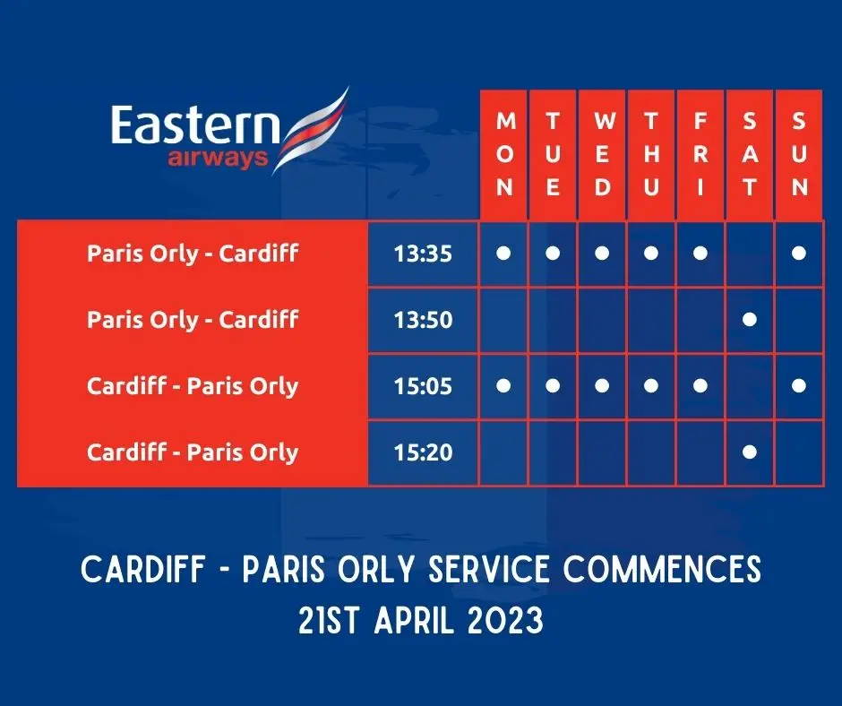 Eastern Airways Launch UK to Paris flights from East Midlands, Southampton and Cardiff!