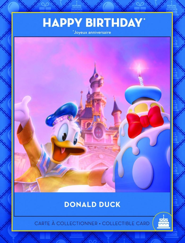 Donald Duck Birthday Collectable Card Disneyland Paris