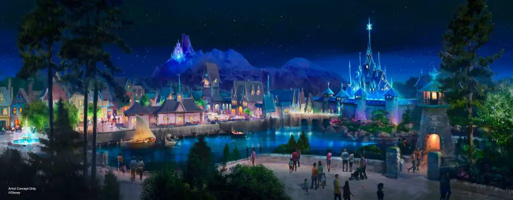 Frozen Land Night Time concept art - disneyland paris