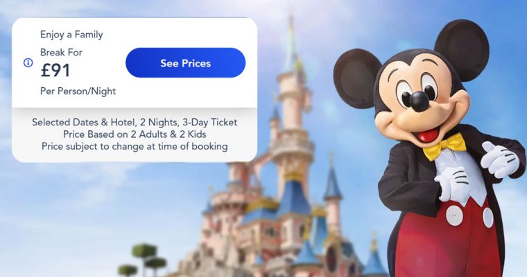 Disneyland Paris Release Brand New Hotel & Ticket Savings Package, £91 per person, per night*!