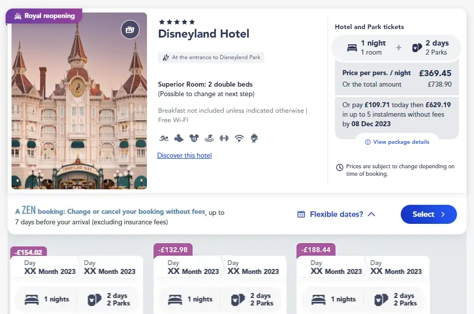 Disneyland Hotel, Disneyland Paris discounts and offers